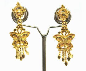 S L Gold 1 Gram Micro Plated Butterfly Design Earring