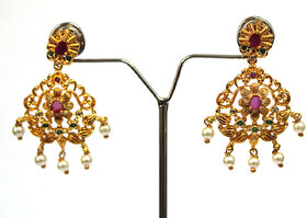 S L Gold 1 Gram Micro Plated Flower Design Earring