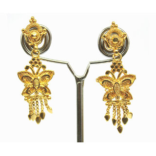 S L Gold 1 Gram Micro Plated Butterfly Design Earring