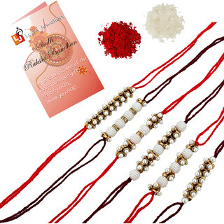 LUCKY JEWELLERY Designer Combo Multi Color Quirky (Pack of 6) Rakshabandan Rakhee
