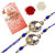 LUCKY JEWELLERY Designer Blue Color (Pack of 1) Rakshabandan Rakhee