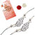 LUCKY JEWELLERY Designer Combo  German Silver Quirky Leaf Shape (Pack of 2) Rakshabandan Rakhee