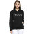 TEESTORE Women's Focus Polyester Cotton 300 GSM Hoodie Sweatshirt  - Black