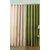 Styletex Polyester Long Door Curtain Green::Beige Pack of 2 Pcs