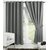 Styletex Polyester Long Door Curtain Grey Pack of 2 Pcs