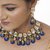 LUCKY JEWELLERY Back Meenakari 18k Gold Lucknow Dibbi Kundan, Uncut Faux Kundan, Combo Necklace set