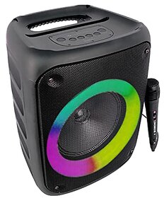 ZEBRONICS Zeb-Buddy 500 Portable Wireless Speaker with BT v5.0 25W RMS Output TWS 20.3cm(8xe2x80x9d) Driver 5H Backup USB mSD AUX FM Radio and Built in Rechargeable Battery Black.