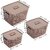 Selvel Storage Basket/Box with lid for Kitchen | Vegetables | Toys | Books | Office | Stationery | Utility | Cosmetics | Accessories | Closet | Wardrobe | Set of 3 (Bucket Brown)