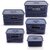 Selvel Euro Plastic Storage Basket-Blue,Set of 5
