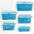Selvel Storage Basket/Box with lid for Kitchen | Vegetables | Toys | Books | Office | Stationery | Utility | Cosmetics | Accessories | Closet | Wardrobe | Set of 5 (Sky Blue)