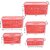 Selvel Euro Plastic Storage Basket-Pink,Set of 5