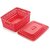 Selvel Euro Plastic Storage Basket-Pink,Set of 5