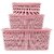 SELVEL Giving shape to life! Multipurpose Polypropylene Storage Baskets with Lid (Pink) Set of 3