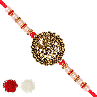 Vighnaharta Om Ganesh Gold Plated Alloy Rakhi for Lovely Brother - [VFJ1025RKG] [VFJ1145RKG ]