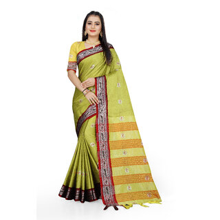 SVB Saree Yellow Colour Cotton Embellished Saree