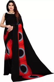 SVB Saree Black Colour Georgette Printed Saree