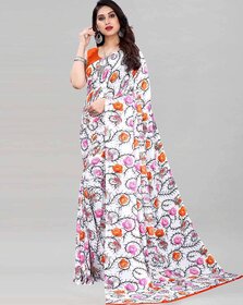 SVB Saree Orange Colour Georgette Printed Saree