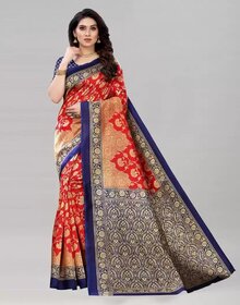SVB Saree Red And Blue  Colour Art Silk Printed Saree
