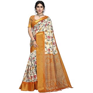 SVB Saree Yellow Colour Floral Printed Saree