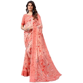 SVB Saree Red Colour Georgette Printed Saree