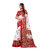 SVB Saree White  & Red Art Silk Printed Saree