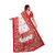 SVB Saree White  & Red Art Silk Printed Saree