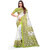 SVB Saree White  & Green Art Silk Printed Saree