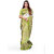 SVB Saree White  & Green Art Silk Printed Saree