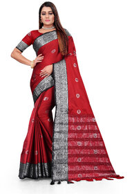 SVB Saree Red Colour Cotton Embellished Saree