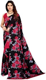 SVB Saree Black Colour Georgette Floral Printed Saree