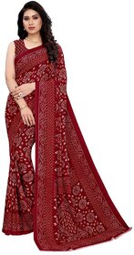 SVB Saree Maroon Colour Bandhej Print Georgette  Saree