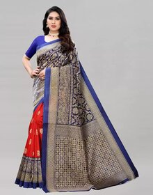 SVB Red & Purple Art Silk Printed Saree - Elegant Ethnic Wear with Stylish Prints