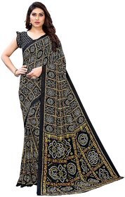 SVB Saree Black Colour Bandhej Print Georgette  Saree