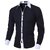 US Pepper Designer Black Shirt with white patti  (Pack of 1)