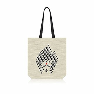 Aksharyogi Calligraphy Canvas Tote Bag Sturdy Multi-purpose (Pack of 1)