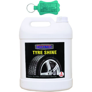 Indo Power Tyre Shiner 5Ltr.+Your Free Gift Package With This Products  Rubber Keyring (Send Any Available Color One Pic).