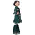 Kid Kupboard Regular-Fit Girls Traditional Wear Kurti and Plazzo Set Full-Sleeves Pure Cotton Dark Green Pack of 1
