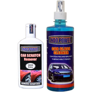 Indo Power Car Glass Cleaner 500Ml+ Scratch Remover 100Gm.