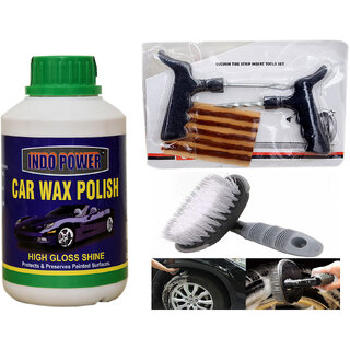 Buy Indo Power Car Wax Polish 500Gm+ Tubelass Smart Panchar Kit. +All ...