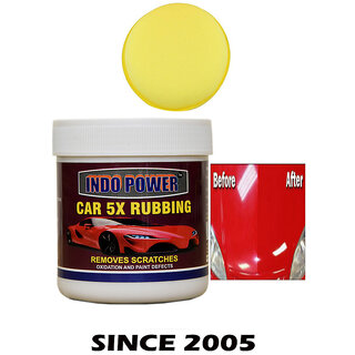 Indo Power Car Wax 5X Rubbing 250Gm.+ One Foam Applicator Pad.