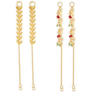 1gram gold Plated Kanchain Ear chain earcuff Ear to Ear Combo for Women & Girls