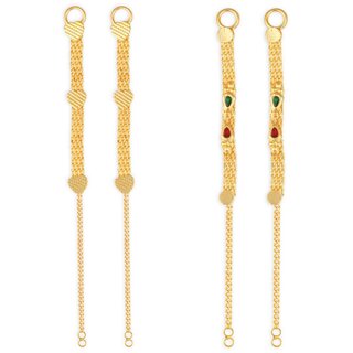 1gram gold Plated Kanchain Ear chain earcuff Ear to Ear Combo for Women & Girls