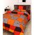 SHAKRIN 3D Printed Glace Cotton Single Orange Bedsheet with 1 Pillow Cover (Size 152 cm x 228 cm).