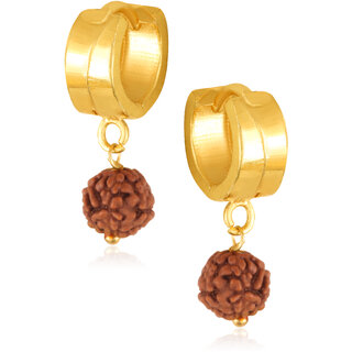 Filigree work Hoop Earring Clip on fancy rudraksha stone drop Bali Earring for Women and Girls
