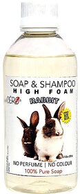 CERO High Foam Shampoo for Rabbit, NO Perfume  NO Colour, 100 Pure Soap (200ml)