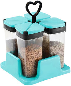Blue Plastic Spice Rack Set Of 4