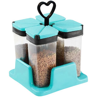 Blue Plastic Spice Rack Set Of 4