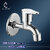 CUROVIT Torrent ZINC ALLOY Bib Cock Tap / Short Nose Chrome Finish Quarter Turn with Wall Flange in Bathroom  Kitchen