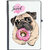 UDNAG Ruled Notebook Diary 'Pug & Doughnut | Pug with Pink Round Doughnut', [A5 80Pages 80GSM]