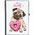 UDNAG Ruled Notebook Diary 'Pug & Doughnut | Pug with Pink Heart Doughnut', [A5 80Pages 80GSM]